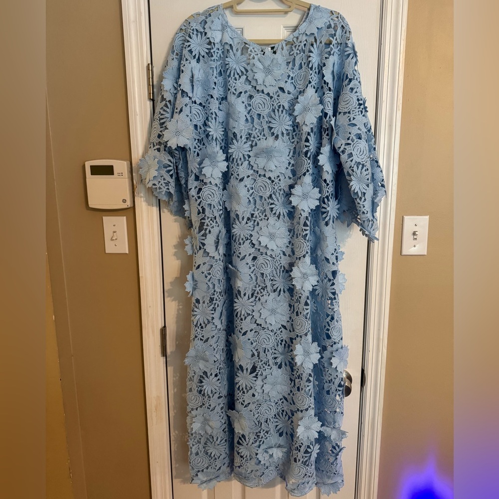 Tela Light Blue Lace Caftan - Picture 4 of 4